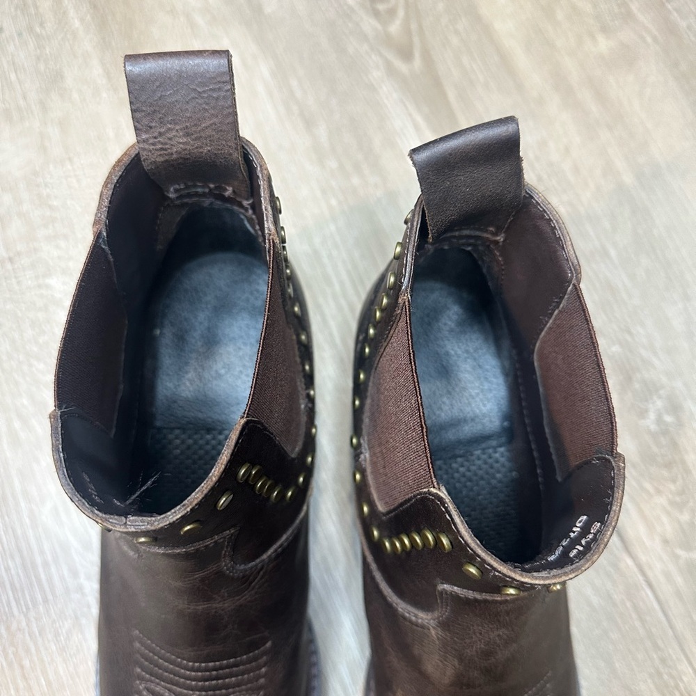 Dingo Dark Brown Studded Leather Western Boots Size 8 👑 - Picture 11 of 11